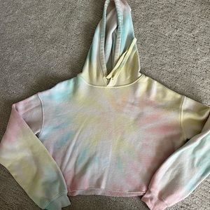 Tie die cropped hoodie